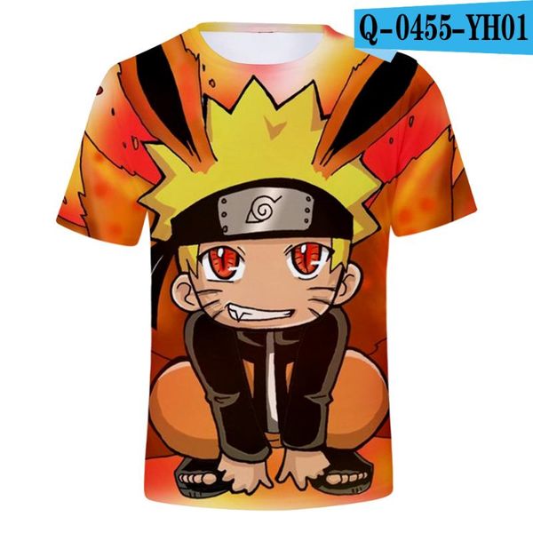 

2-13 years old kids t shirt anime naruto 3d print summer students & tees leisure street naruto shirt, White;black