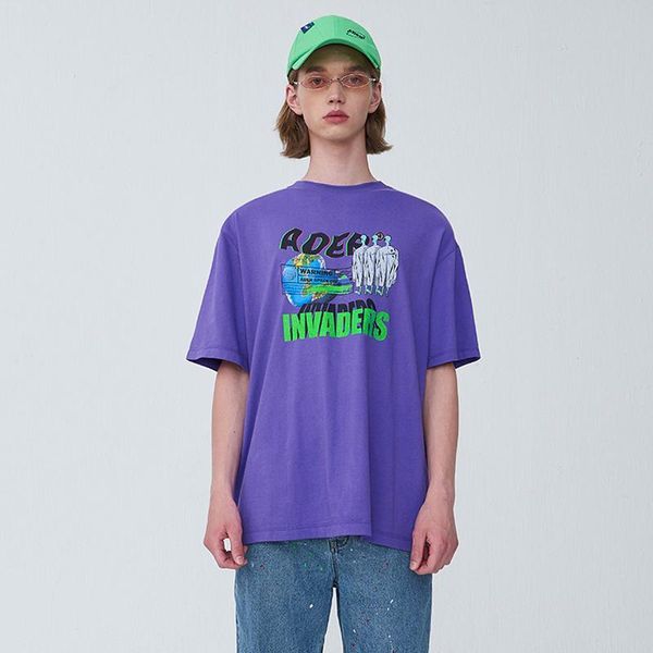 

20ss ader error semioversized top tee чужие printed мужчины женщины пары вскользь короткими рукавами high street fashion t-shirt summer tee, White;black