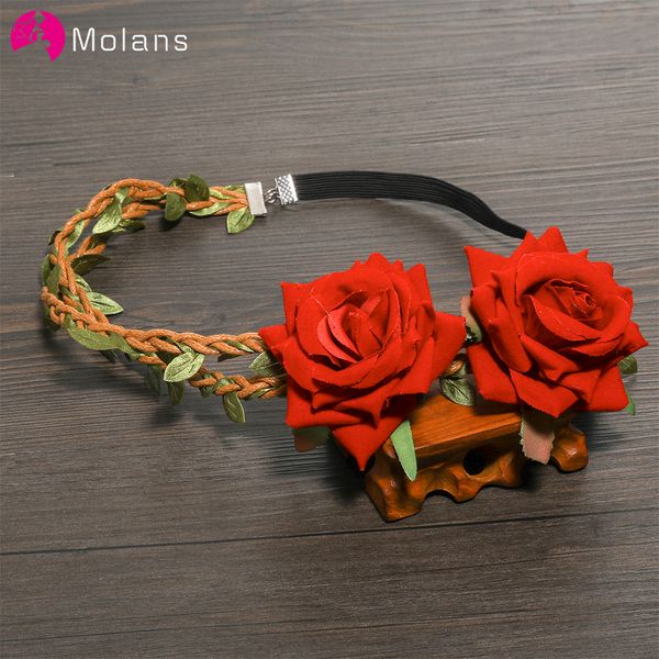 

molans elasticity weaving hook up simulation rattan flower crown women festival exquisite accessories handmade hair garland
