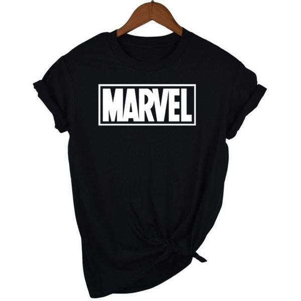 

Marvel Letter Printed Womens Tshirt Designer Ladies Summer Short Sleeve Clothes Donna Crew Neck Casual Tops