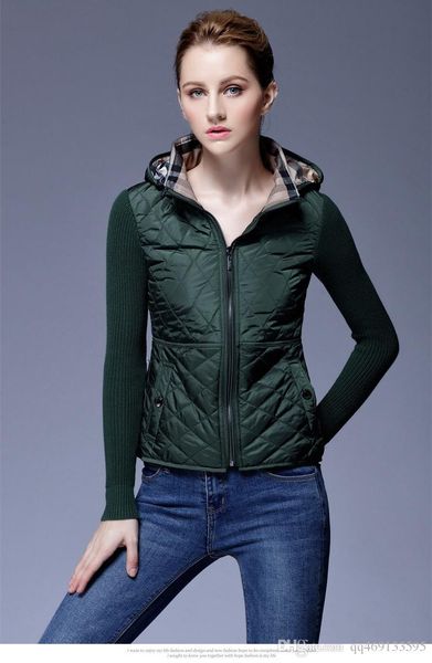 

women jackets plain autumn cotton coat padded casual coat jacket fashion outerwear plaid quilting padded parkas 7531, Black;brown
