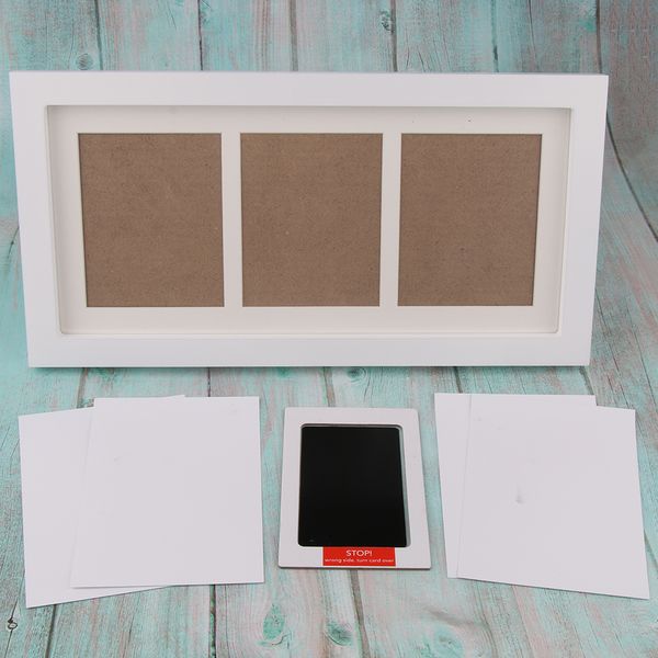 

набор кадров новорожденный с handprint footprint ink pad все-в-одном set solid деревянный полиэфирный лак
