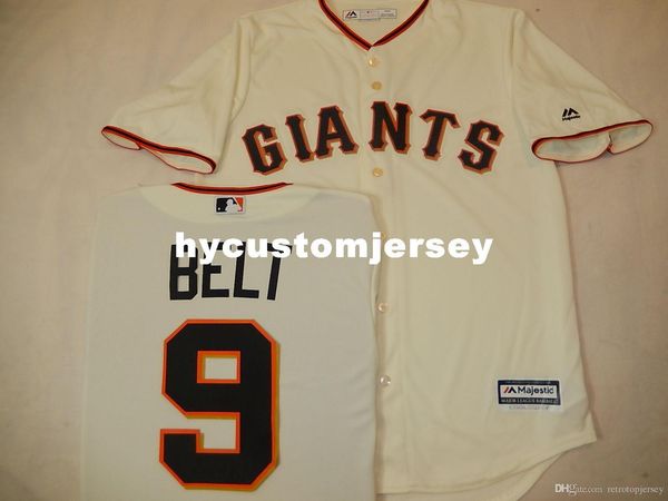 

custom mens majestic #9 brandon belt baseball jersey creme mens stitched jerseys big and tall size xs-6xl for sale, Black;blue