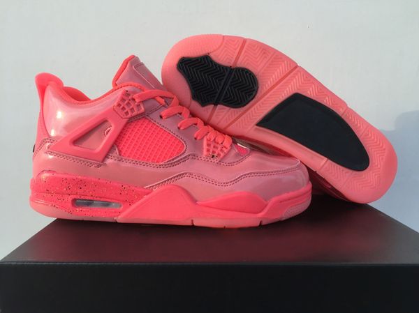 

2019 4 nrg punch black-volt women men basketball shoes sports sneakers celebrating the 30th anniversary with box, White;red