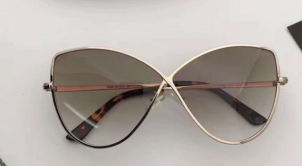 

gold women mirrored new box sunglasses lens 0569 elise sunglasses butterfly brown/gold w/gradient with metal twvjv, Slivery;brown