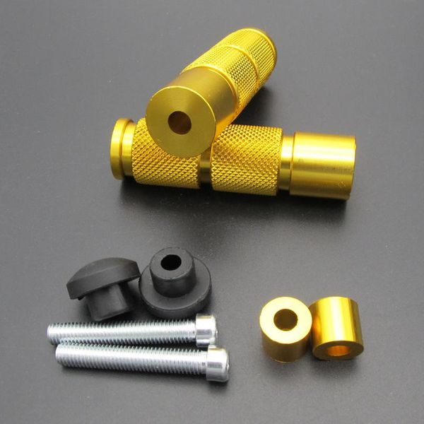 

2 pcs round parts footrest rear durable foot pedal threaded aluminum alloy tools motorcycle extension pegs universal replacement
