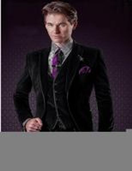 

custom made men suits lapel groom tuxedos velvet men wedding groomsmen ( jacket+vest+pants+tie ) e364, White;black