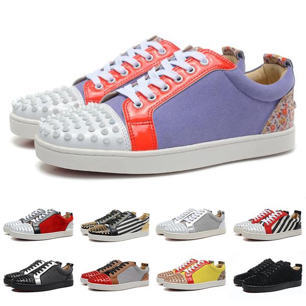 

2019 With Box Designer Sneakers Low Cut Spikes Flats Shoes For Men and Women Leather Sneakers Party Designer Shoes
