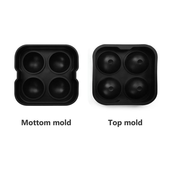 

1pcs 4 holes round silicone ice cube tray mold ball ice cube ball maker mold silicone ice sphere mold for party bar tw-004