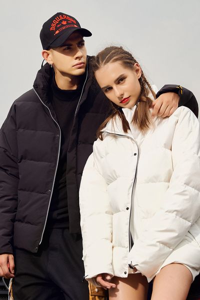 

men is new winter casual cotton clothes men's couple's over size fashion brand cotton coat men, Black