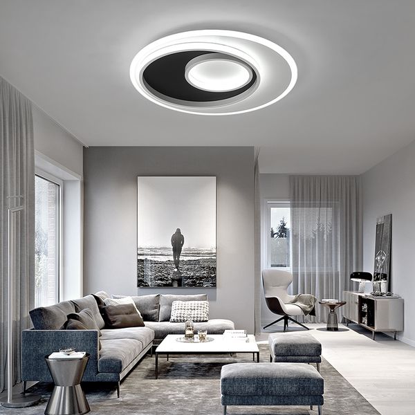 

luminaires modern led ceiling light for home living room bedroom light fixture white+black acrylic chandelier ceiling lamp