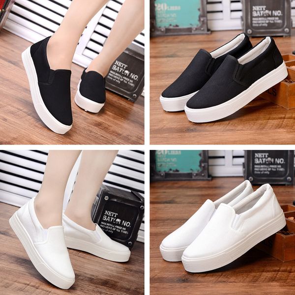 

woman pure color casual all-match style thick bottom canvas casual shoes