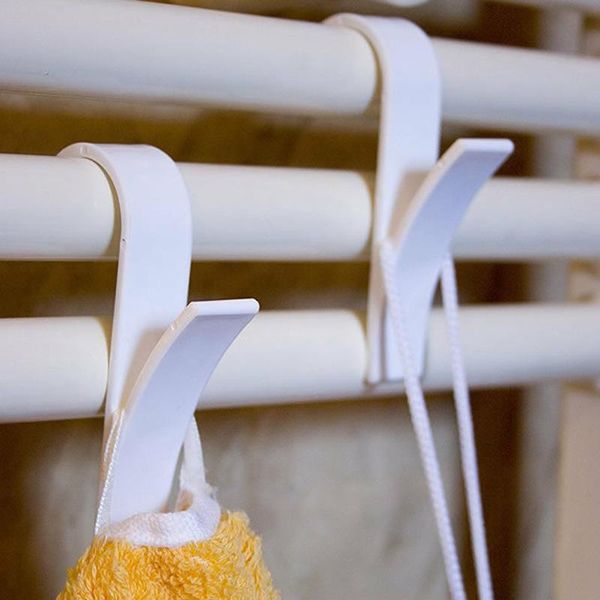 

6pcs hanger for heated towel radiator rail bath hook holder clothes hanger percha plegable scarf white