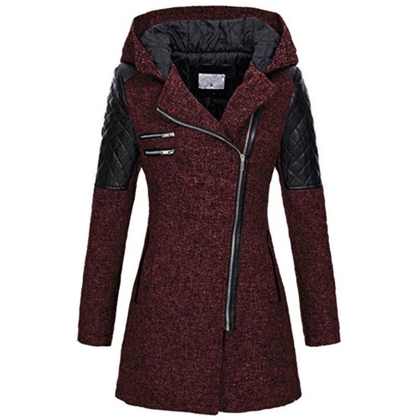 

women's jackets 2021 autumn winter products fashion women warm slim jacket thick overcoat outwear hooded zipper coat ropa de mujer#1, Black;brown