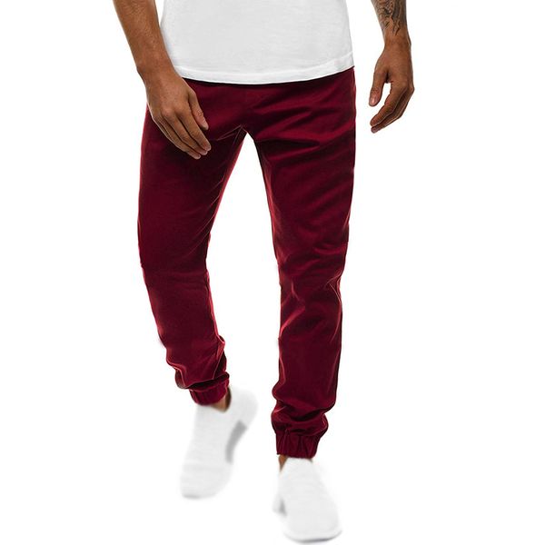 

men's pants casual trousers joggers harem pants solid color elastic waist sports cotton blends, Black