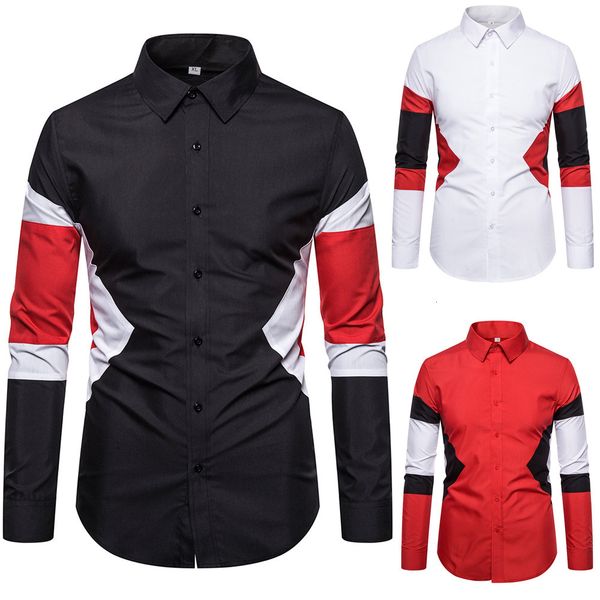 

2019 autumn hit color lapel men's shirt jacket, White;black