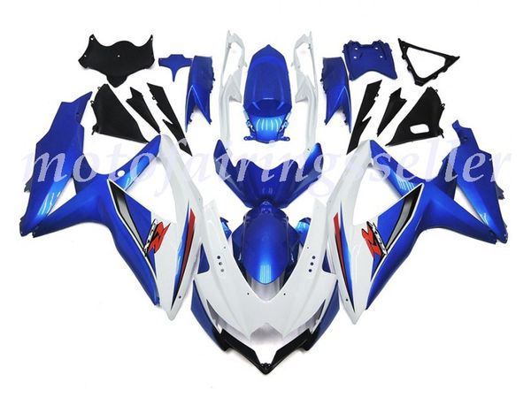 

new abs plastic fairings kit fit for suzuki gsxr600 gsxr750 gsx-r600 r750 k8 2008 2009 2010 injection mold gloss white with silver 666