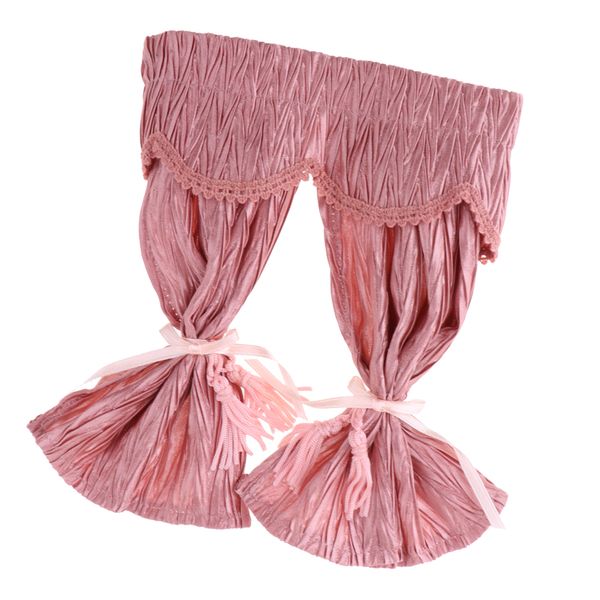 

handmade lovely style satin silk long curtain for 1/12 dollhouse