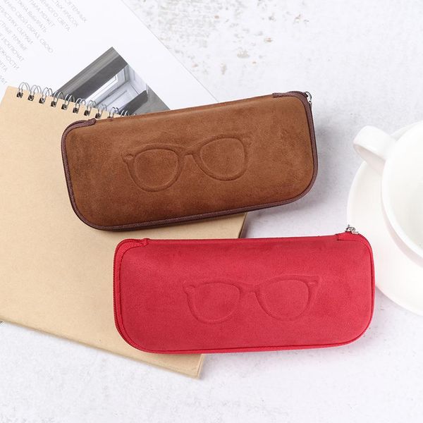 

simple portable flannelette eyewear protector reading eyewear case women men kids sunglasses protector glasses box case kidgi, Blue