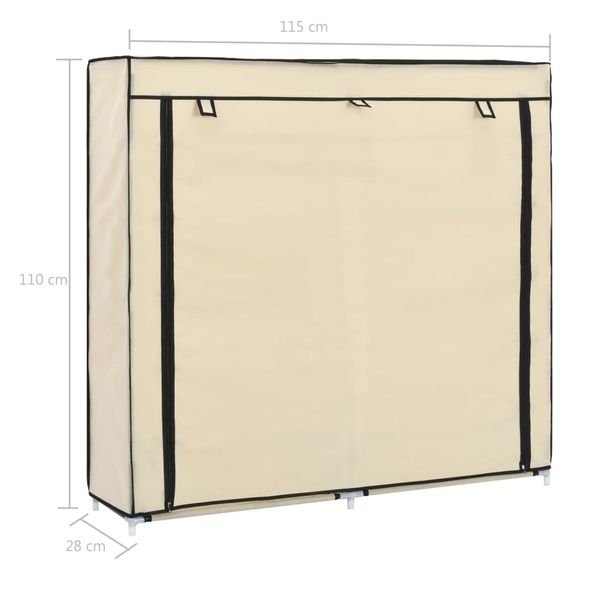 

shoe rack with cream fabric cover 115x28x110 cm garden sets
