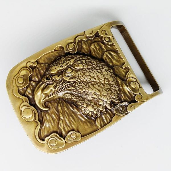 

2020 fashion high-end brand belt buckles unique eagle solid copper new cool buckles western mens vintage, Black;brown