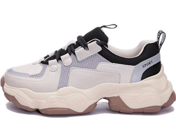 

2019 girl ladies dad shoes women streetwear fashion training sneakers breathable walking gym jogging shoes sports boots selling, White;red