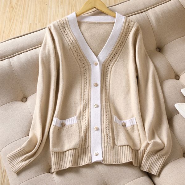 

new spring and autumn 100% cashmere carden women's neck five point direction kalan sweater overcoat women's short hair coat, White;black