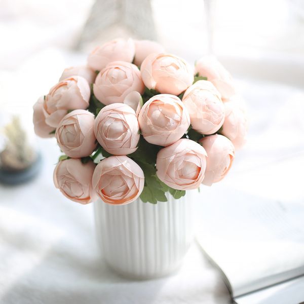 

1 bunch artificial silk lotus bridal bouquet fake flower arrange table daisy wedding bouquet home decor party accessory flores