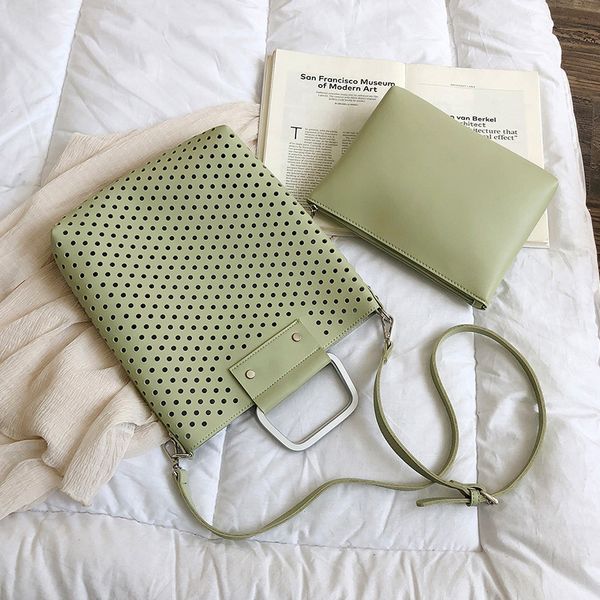 

2020 new design women bag pu leather hollow out tote bag fashion ladies larger capacity shoulder bags female casual handbags