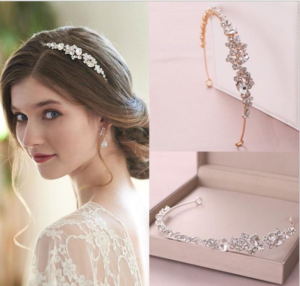 

новая европа и америка горный хрусталь оголовье корона головные уборы свадебное платье аксессуары, Silver