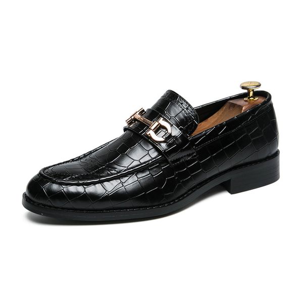 

men dress shoes leather brown formal man wedding shoe elegant luxury suit shoes big size fashion party shoes pointed toe flats, Black