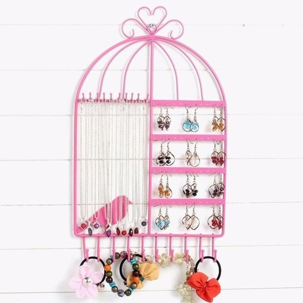 

настенный birdcage shaped серьги ожерелье браслет стенд держатель вешалка организатор шеи ювелирных изделий мольберт витрина дисплея