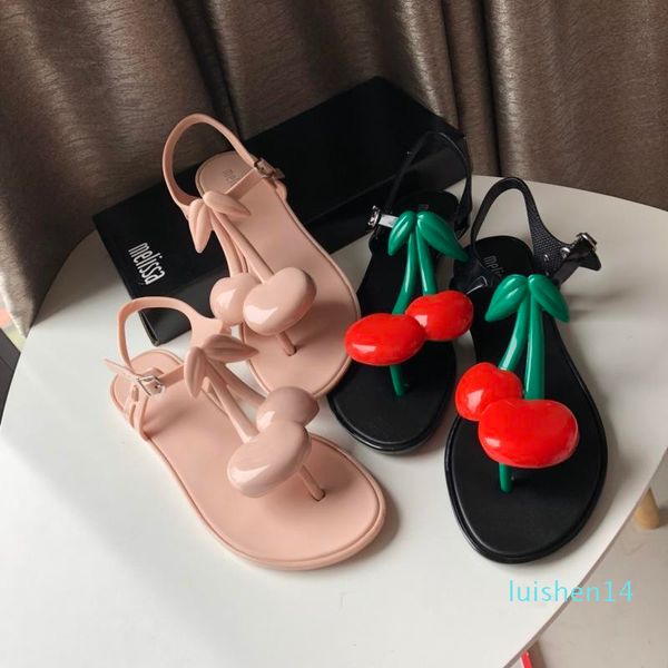 

горячие продажа-2019 новая melissa сандалии женская обувь удобные плоские сандалии melissa желе обувь женщины сандалии l14, Black