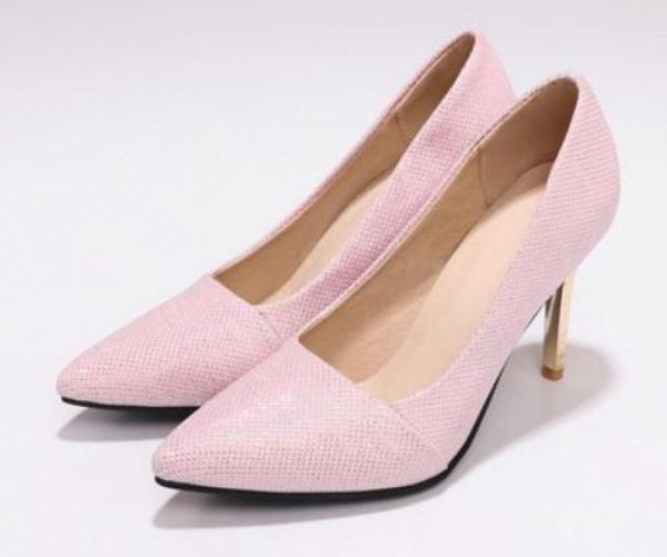 

women's shoes in spring and autumn high fine heel pointed end @36, Black
