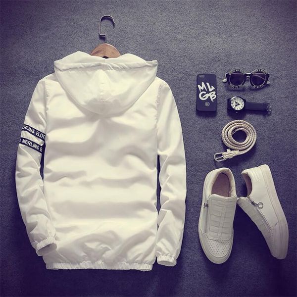 

zipper new fashion slim fit young men hooded jacket thin jackets casual windbreaker 8 colors m-5xl male stand autumn, Black;brown