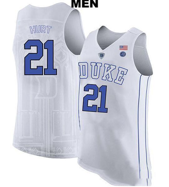 

custom xxs-6xl rare duke blue devils matthew hurt #21 real embroidery college basketball jersey size s-4xl or custom any name or number jers, Black;red