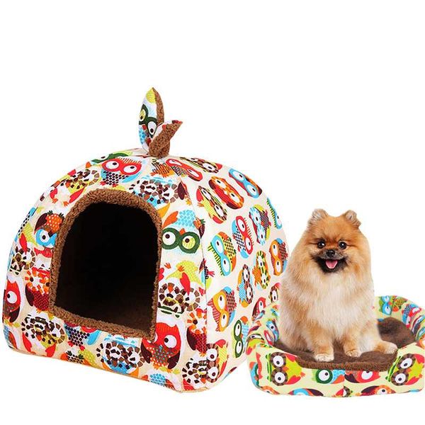 

kennels & pens printing dog house long plush dounts beds calming bed pet kennel super soft fluffy plus size cat 9 colors houses