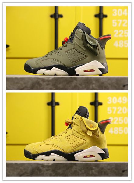 

wholesale new 6 vi green yellow men basketball shoes 6s sports sneakers trainers outdoor with box good quality size 7-13