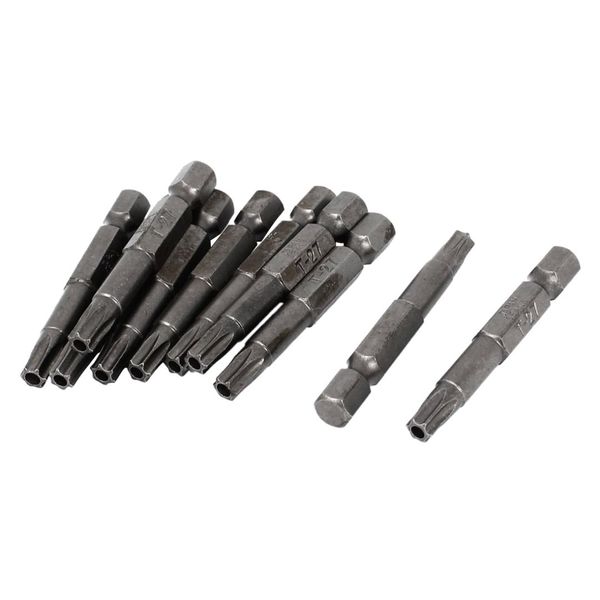 

bhts-5mm dia t27 head hex shank magnetic security torx screwdriver bits 10 pcs