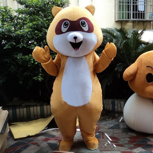 

2019 eva material helmet small raccoon mascot costumes cartoon apparel birthday party masquerade, Red;yellow