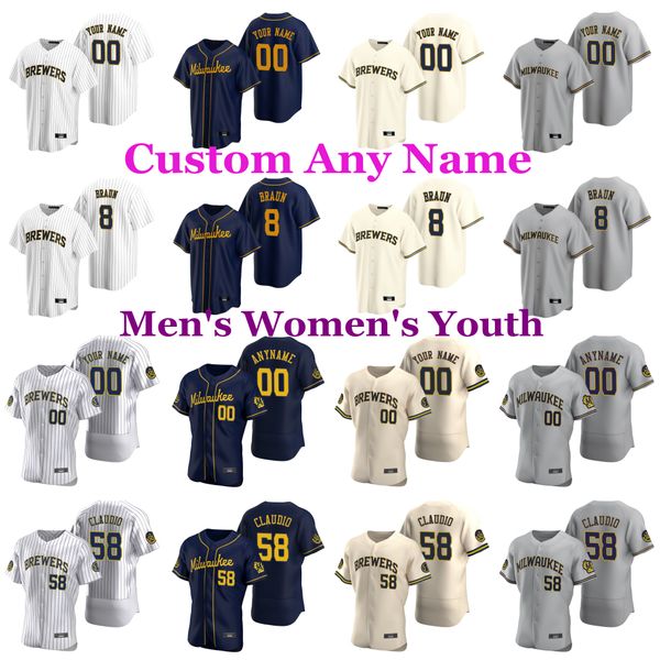

2020 mens baseball jerseys ryan braun jersey alex claudio ben gamel avisail garcia corey ray tyrone taylor christian yelich custom stitched, Blue;black