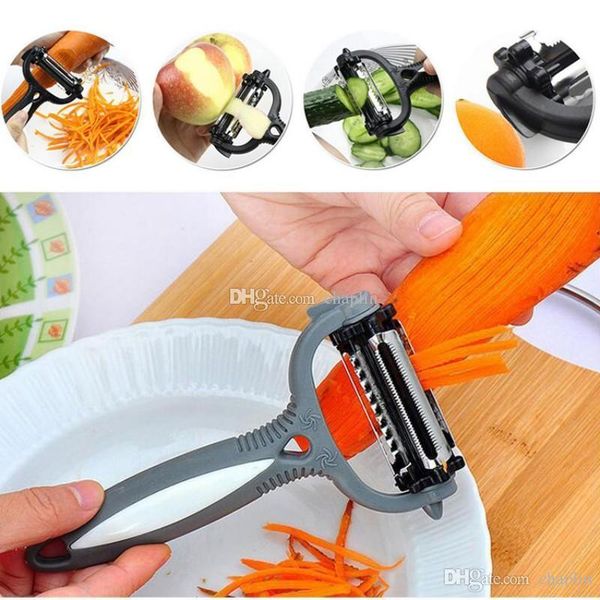 

360 degree 4 in 1 multifunction peeler parer vegetable fruit shredders slicer cutter zesters kitchen accessories tools 4 colors mixed