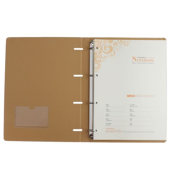 

refillable loose-leaf a4 hardcover notebook for travel diary and business notebook, Purple;pink