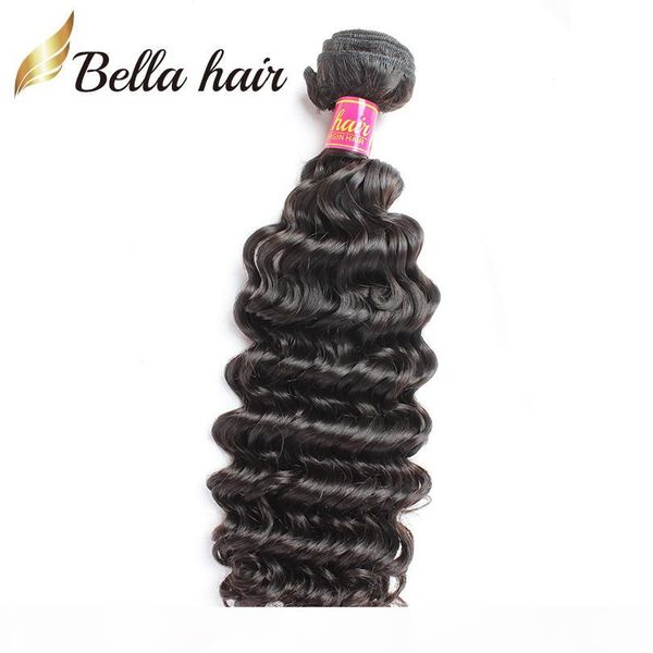 

wholesale 8a indian hair extensions 10-24 inch human hair weave 10pcs lot natural color deep wave hair weft ing, Black