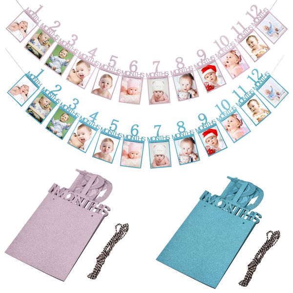 2019 Kids Birthday Gift Decorations 1 12 Month Photo Frame Banner