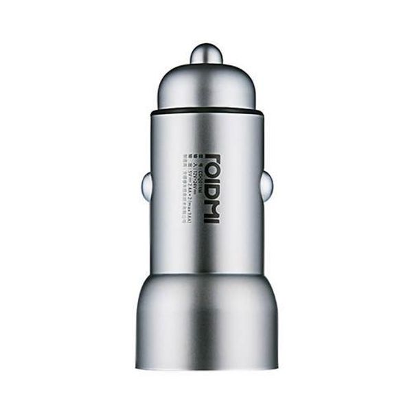 

mijia lp multi-functional smart car charger full steel dual usb ports 5v 3.1a safety hammer blind plug design - silver