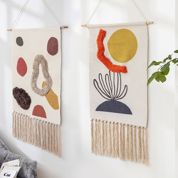 

50*70cm new hand knotted tassels wall art handmade wall hanging tapestry bohemian bedroom l home decoration ing