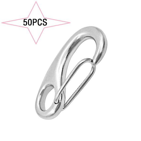 

50x 316 stainless steel spring hooks quick hook link eye buckle for ropes