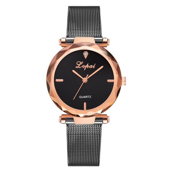 

lvpai classic ladies watches rhinestone luxury women mesh belt analog quartz analog wrist watch 2019 new fashion #35, Slivery;brown