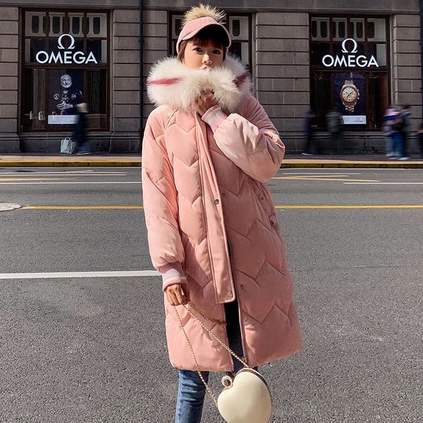 

30 degrees velvet fabric winter parkas women casual thicken warm jackets female soft down sintepons jackets coat, Tan;black